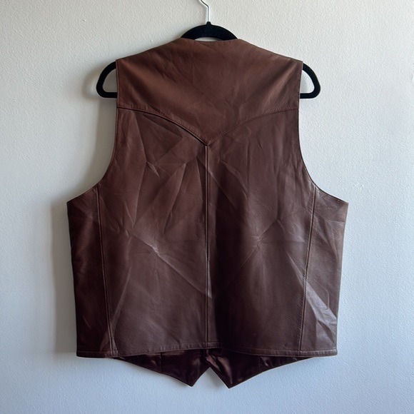 Brown Scully Leather Vest Large - Picture 4 of 9